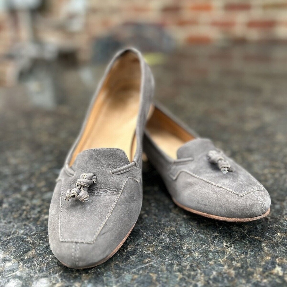 Steven Alan Tasseled Loafers Gray Suede Size 38 Eur/ 7.5 US